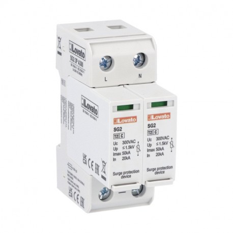 SG22PA300 LOVATO SURGE PROTECTION DEVICE TYPE 2 WITH PLUG-IN CARTRIDGE, RATED DISCHARGE CURRENT IN (8/20MS) ..