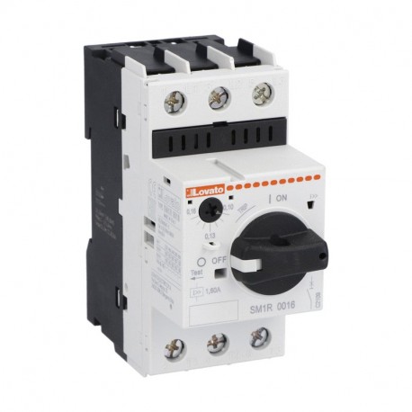 SM1R0100 LOVATO MOTOR PROTECTION CIRCUIT BREAKER, IEC BREAKING CAPACITY ICU 100KA AT 400V, 0.63...1A