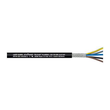 1123473 ÖLFLEX CLASSIC 135 CH BK 0,6/1 kV 12G1,5 LAPP Cavo di alimentazione e comando, 0.6/1kVAC, privo di a..