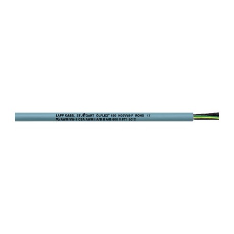 0015003 ÖLFLEX 150 3G0,5 LAPP Oil resistant multi-standard cable with H05VV5-F and AWM approval
