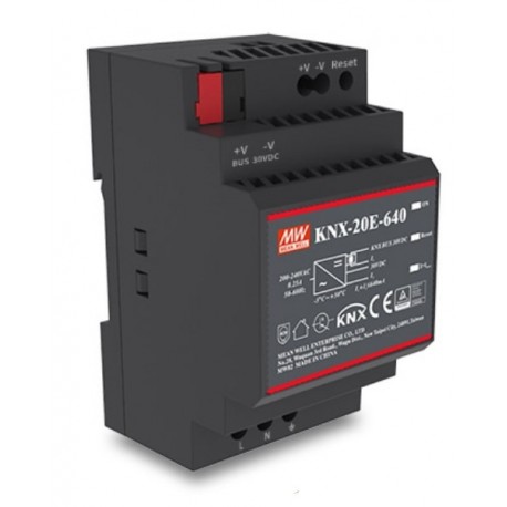 KNX-20E-640 MEANWELL Источник питания AC-DC с стартер интегрированный KNX EIB на DIN-рейку, Выход 30В / 640m..