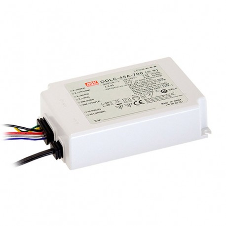 ODLC-45A-500 MEANWELL Driver LED AC-DC à Courant Constant (CC) avec PFC, Entrée 90-295VAC, Sortie 90VDC / 0,..