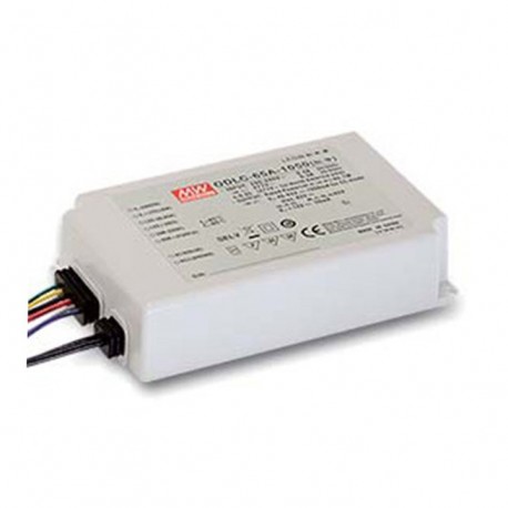 ODLC-65A-1400 MEANWELL Driver LED, Entrada: 180-295V, CA, Salida: 1400mA. 64,4W, Rango Tensión 34-46V regula..
