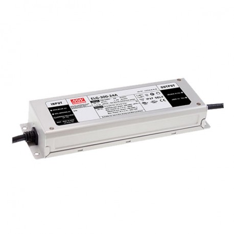 ELG-300-24A MEANWELL LED-Driver AC/DC Einzelausgang (CV+CC) mit PFC, Ausgang 24VDC / 12,5 A, IP67, Io und Vo..