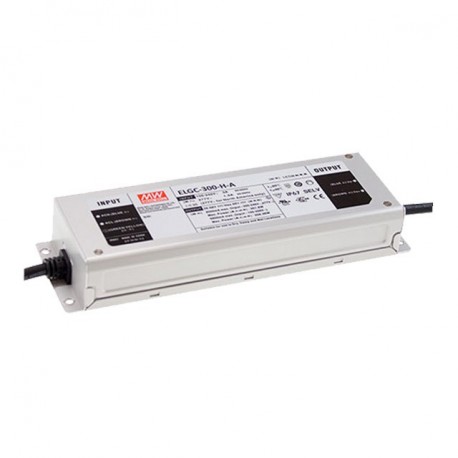 ELGC-300-L-A MEANWELL Driver LED, Entrada: 100-305VCA, Potencia: 301W.Rango Tensión 116-232V.Ajustable 650-2..