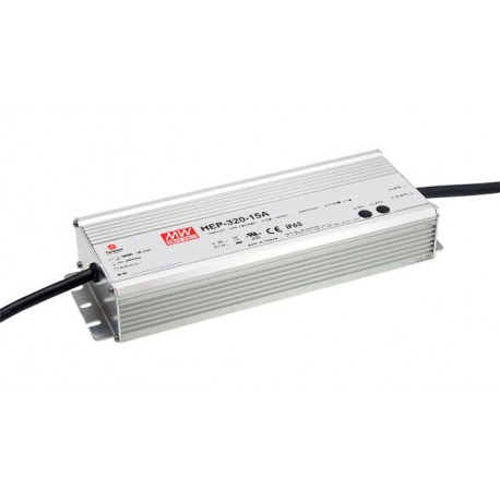 HEP-320-24A MEANWELL AC-DC Single output industrial power supply with PFC, Output 24VDC / 13.3A, Vo-Io adjus..