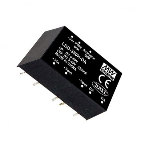 LDD-350H-DA MEANWELL DC-DC Step down LED driver Constant Current (CC), Input 6-50VDC, Output 0.35A / 3-45VDC..