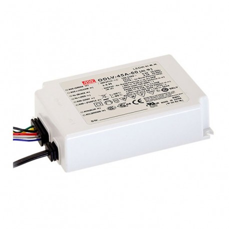 ODLV-45A-60 MEANWELL AC-DC Constant Voltage LED Driver (CV) with PFC, Input range 90-295VAC, Output 60VDC / ..