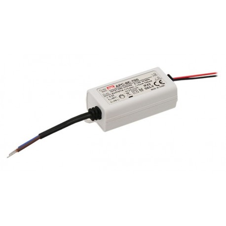APC-8E-250 MEANWELL Driver LED, Entrada: 180-264VCA, Salida: 250mA. 8W, Rango Tensión 16-32V, caja plástico ..
