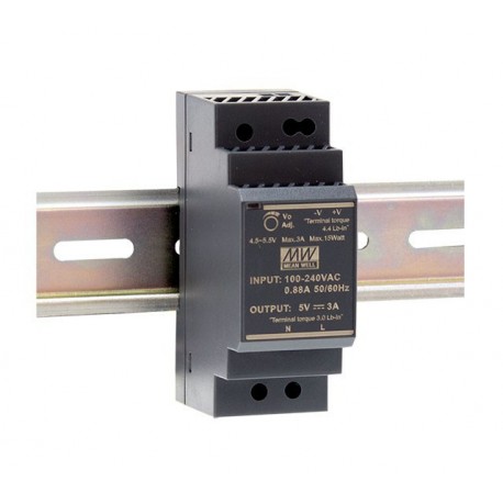 HDR-30-15 MEANWELL Netzteil AC/DC für DIN-Schiene, Eingang 85-264 VAC, Ausgang 15 VDC / 2A, Pass LPS