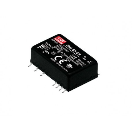 IRM-03-24S MEANWELL Alimentation AC-DC encapsulé, SMD, Entrée 85-305 VAC, Sortie 24VDC / 0,125 A, taille com..