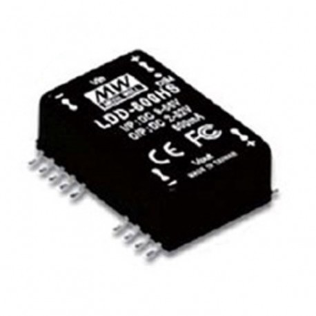 LDD-350HS MEANWELL DC-DC Step down LED driver Constant Current (CC), Input 9-56VDC, Output 0.35A / 2-52VDC, ..