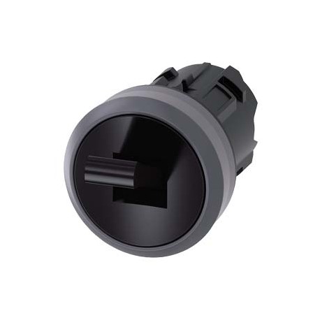 3SU1030-3EA10-0AA0 SIEMENS Toggle switch, 22 mm, round, plastic with metal front ring, black, 2 switch posit..
