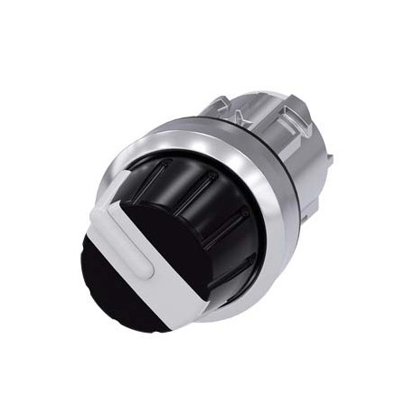 3SU1050-2AS60-0AA0 SIEMENS Selector switch, 22 mm, round, metal, shiny, white, Rotary knob, 4 switch positio..