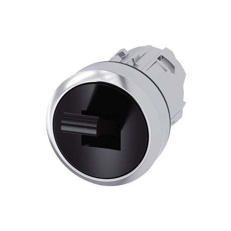 3SU1050-3EA10-0AA0 SIEMENS Toggle switch, 22 mm, round, metal shiny, black, 2 switch positions O-I, latching