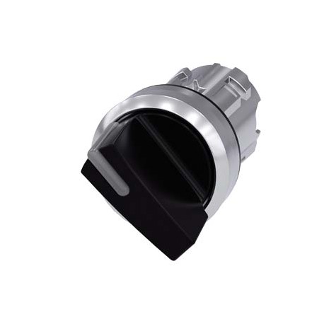 3SU1052-2BC10-0AA0 SIEMENS Knebelschalter beleuchtbar, 22 mm, rund, Metall hochglanz, schwarz, Knebel kurz, ..