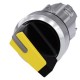 3SU1052-2BF30-0AA0 SIEMENS Illuminable selector switch, 22 mm, round, metal shiny, yellow, Selector switch s..