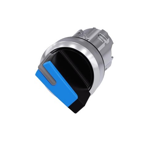 3SU1052-2BF50-0AA0 SIEMENS Illuminable selector switch, 22 mm, round, metal shiny, blue, Selector switch sho..
