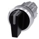 3SU1052-2BL10-0AA0 SIEMENS Illuminable selector switch, 22 mm, round, metal shiny, black, Selector switch sh..