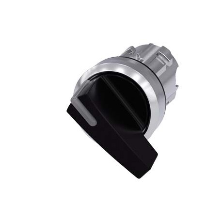 3SU1052-2CF10-0AA0 SIEMENS Selector iluminable, 22 mm, redondo, metal brillante, negro, muletilla larga, 2 p..