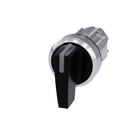 3SU1052-2CM10-0AA0 SIEMENS Illuminable selector switch, 22 mm, round, metal shiny, black, Selector switch lo..
