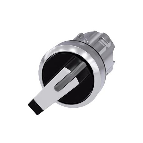 3SU1052-2FC60-0AA0 SIEMENS Illuminable selector switch, 22 mm, round, metal shiny, white, Selector switch sh..