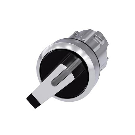 3SU1052-2FF60-0AA0 SIEMENS Illuminable selector switch, 22 mm, round, metal shiny, white, Selector switch sh..