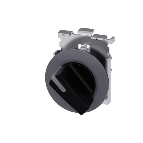 3SU1062-2DC10-0AA0 SIEMENS Illuminable selector switch, 30 mm, round, Metal matte, black, Selector switch sh..