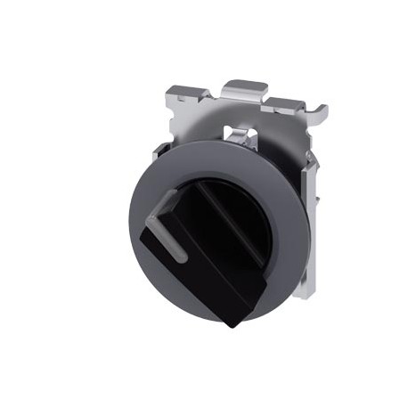 3SU1062-2DF10-0AA0 SIEMENS Illuminable selector switch, 30 mm, round, Metal matte, black, Selector switch sh..