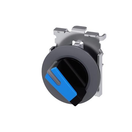 3SU1062-2DF50-0AA0 SIEMENS Illuminable selector switch, 30 mm, round, Metal matte, blue, Selector switch sho..