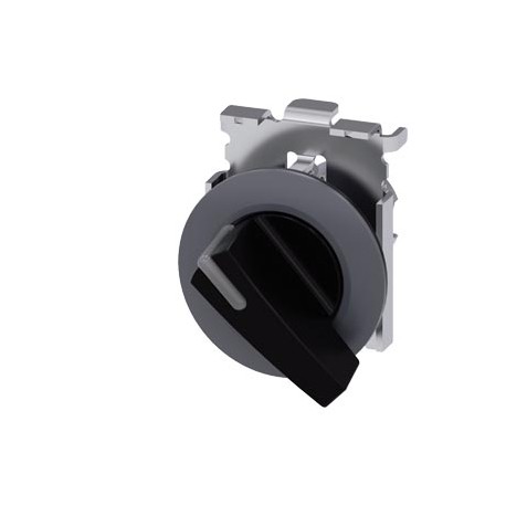 3SU1062-2EC10-0AA0 SIEMENS Illuminable selector switch, 30 mm, round, Metal matte, black, Selector switch lo..