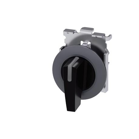 3SU1062-2EM10-0AA0 SIEMENS Illuminable selector switch, 30 mm, round, Metal matte, black, Selector switch lo..