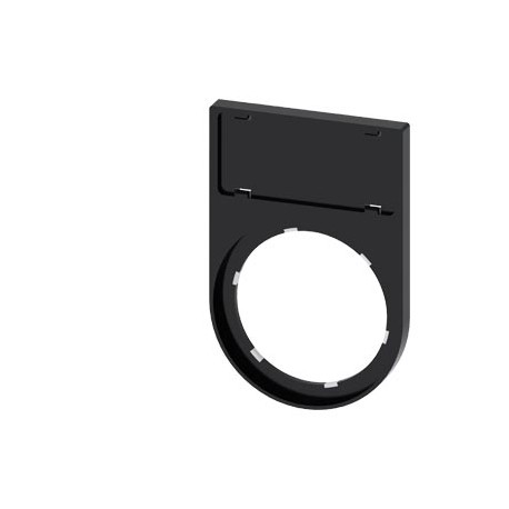 3SU1900-0AR10-0AA0 SIEMENS Label holder, 22mm, flat, Frame rounded off at the bottom black, for labeling pla..
