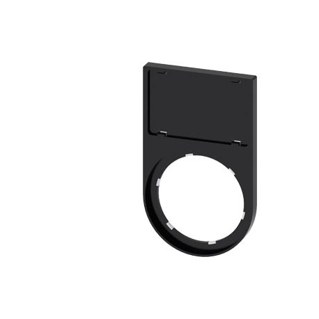 3SU1900-0AS10-0AA0 SIEMENS Label holder, 22mm, flat, Frame rounded off at the bottom black, for labeling pla..