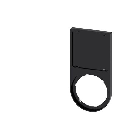3SU1900-0AT10-0AA0 SIEMENS Label holder, 22mm, flat, Frame rounded off at the bottom black, for labeling pla..