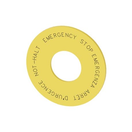 3SU1900-0BN31-0NC0 SIEMENS disco targhetta per ARRESTO DI EMERGENZA, giallo, diametro esterno 60 mm, diametr..