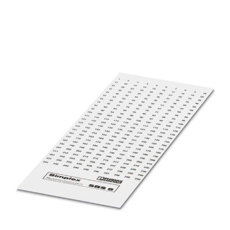 SBS 8: 1- 500 1007332 PHOENIX CONTACT Marker for terminal blocks, Card, white, Labeled, Labeling, longitudin..