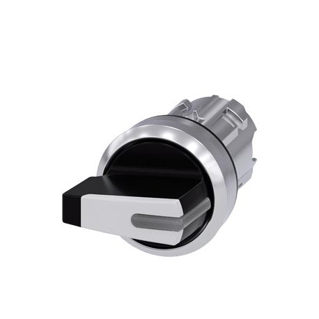 3SU1052-2FL60-0AA0 SIEMENS Illuminable selector switch, 22 mm, round, metal shiny, white, Selector switch sh..
