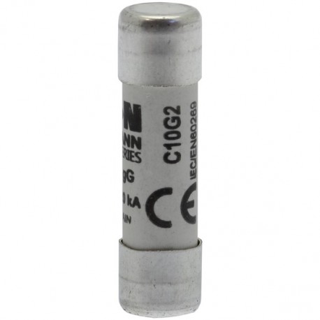 CYL GG 10,3X38 2A/IND. C10G2I EATON ELECTRIC cartucho fusível, BT 2 A, AC 500 V, 10 x 38 mm, gL/gG, IEC, com..