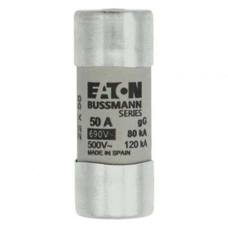 C22G50S EATON ELECTRIC Sicherungseinsatz, Niederspannung, 50 A, AC 690 V, 22 x 58 mm, gL/gG, IEC, mit Schlag..
