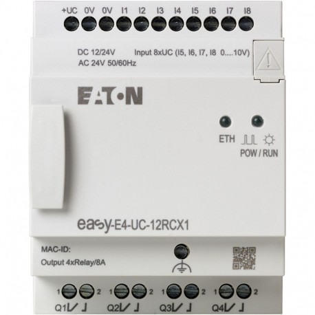EASY-E4-UC-12RCX1 197212 Y7-197212 EATON ELECTRIC Module logique, easyE4 (extensible, Ethernet), 12/24 V CC,..