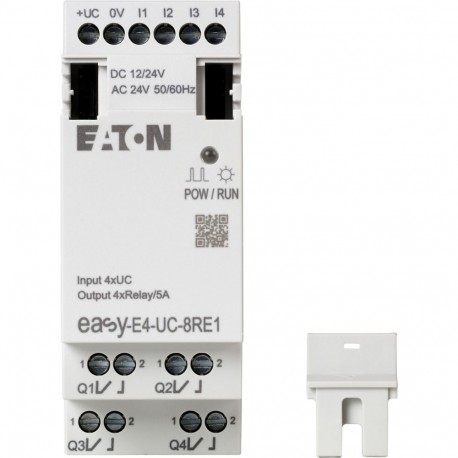 EASY-E4-UC-8RE1 197217 Y7-197217 EATON ELECTRIC Extension E/S, Utilisation avec easyE4, 12/24 V CC, 24 V AC,..