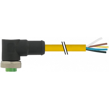 7700-A5031-UBD0150 MURRELEKTRONIK Mini (7/8) 5 pole, Female 90° with cable PVC, STOOW, 5x16AWG, yellow, 1.5m