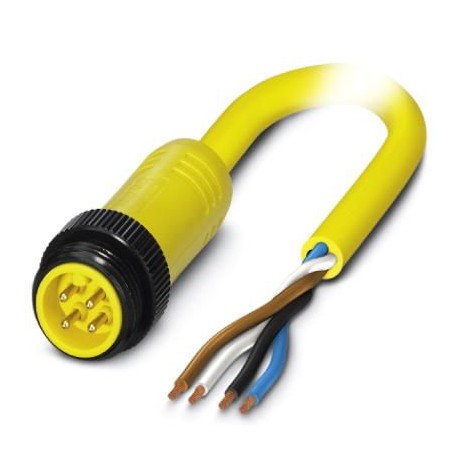 SAC-4P-MINMS/ 1,0-547 1416477 PHOENIX CONTACT Cable de potencia, 4-polos, PVC, amarillo, Conector macho rect..