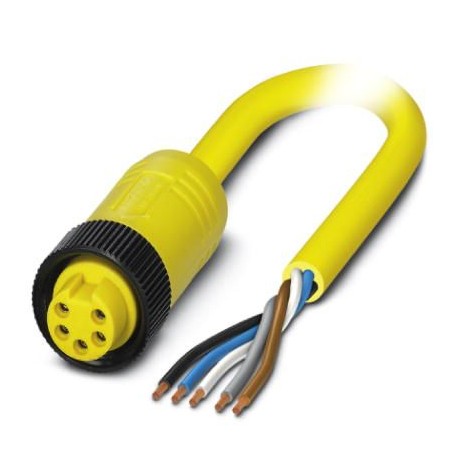 SAC-5P- 1,0-547/MINFS 1416480 PHOENIX CONTACT Cable de potencia, 5-polos, PVC, amarillo, extremo de cable li..