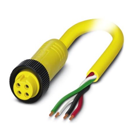 SAC-4P- 1,0-U20/MINFS 1416530 PHOENIX CONTACT Cable de potencia, 4-polos, PVC, amarillo, extremo de cable li..