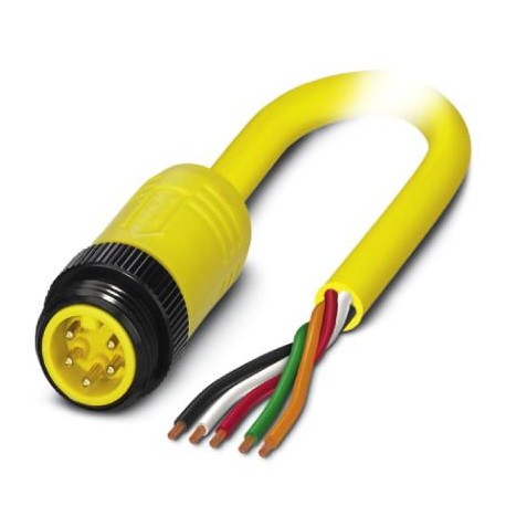 SAC-5P-MINMS/ 1,0-U20 1416580 PHOENIX CONTACT Cable de potencia, 5-polos, PVC, amarillo, Conector macho rect..