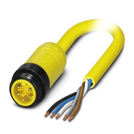 SAC-5P-MINMS/ 5,0-547 1416645 PHOENIX CONTACT Cable de potencia, 5-polos, PVC, amarillo, Conector macho rect..