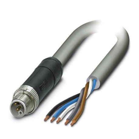SAC-5P-M12MSL/10,0-510 FE 1424612 PHOENIX CONTACT Cable de potencia, 5-polos, PVC, gris RAL 7001, Conector m..