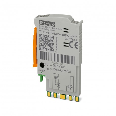 TTC-6P-1X2-48DC-I-P 2907841 PHOENIX CONTACT Proteção contra surtos de plug integrado com indicador de status..